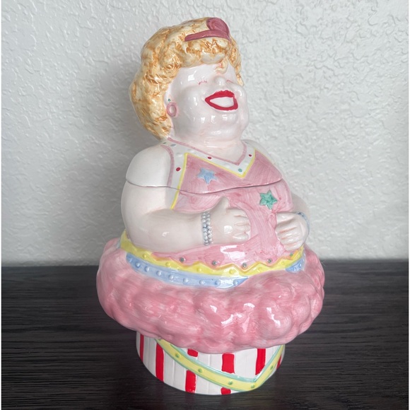 Vintage Circus Laughing Fat Lady Cookie Jar RARE - Picture 1 of 5